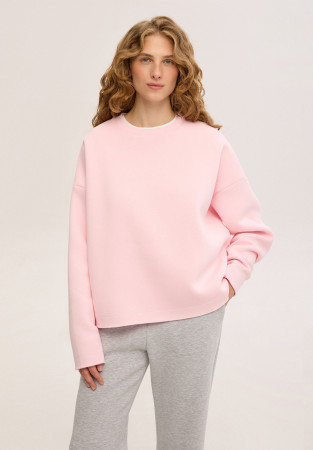 Лонгслив тринитка утепленная mega oversize unisex укороченный pink-a-boo (розовый) Лонгслив тринитка утепленная mega oversize unisex укороченный pink-a-boo (розовый)